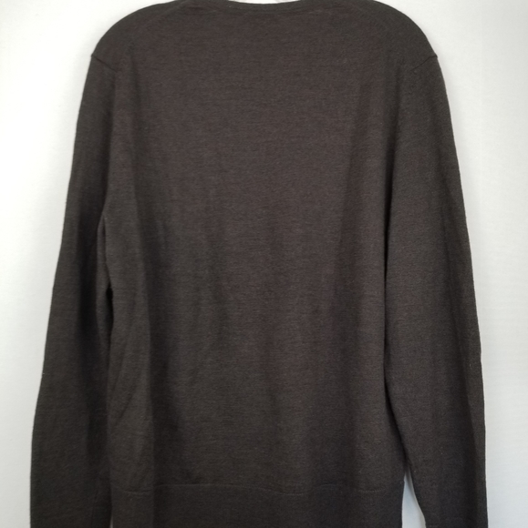 GAP Brown V-neck Merino Wool Long Sleeve Pullover Sweater Size Large - Picture 7 of 11